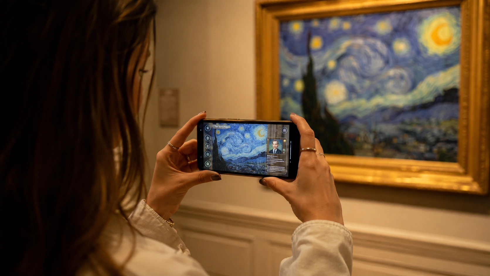 Realidad aumentada en una sala de museo